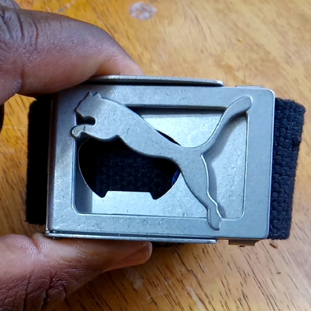 Puma Black and Silver Belt Buckle